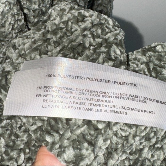 Band of Gypsies V Neckline Front/Back Sage Green Chenille Sweater Sz Small - Picture 7 of 9